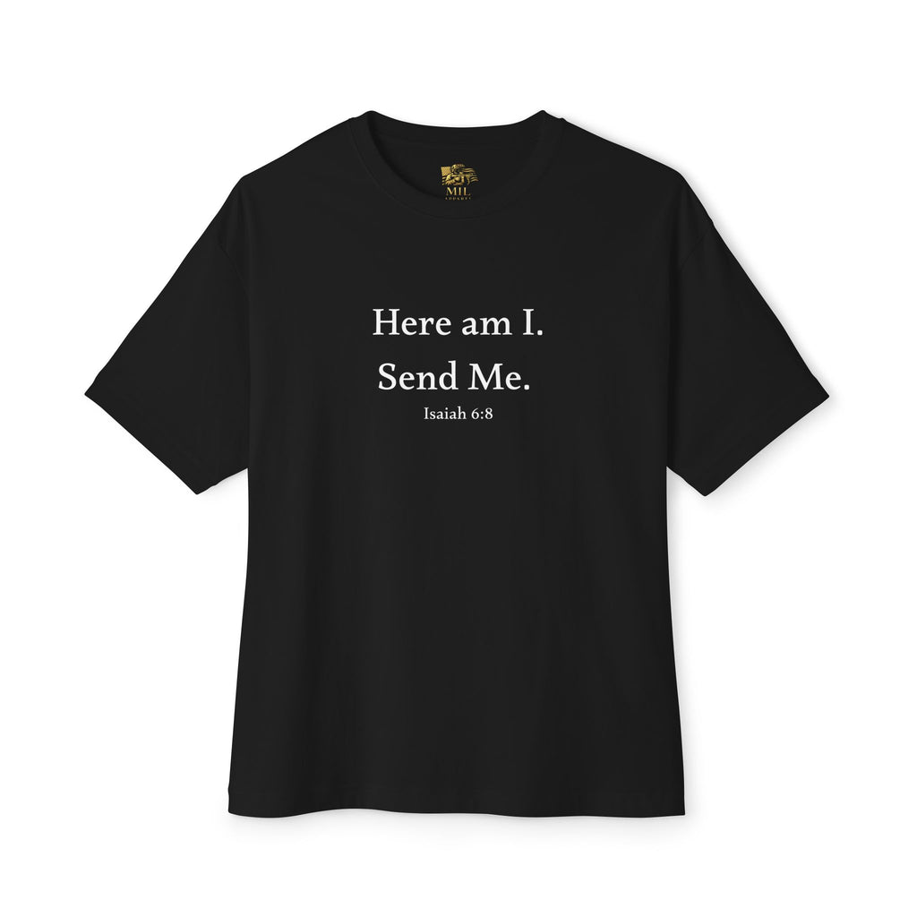 Here Am I "Send Me" Tee — Christian Warrior Isaiah 6:8 Faith T-Shirt