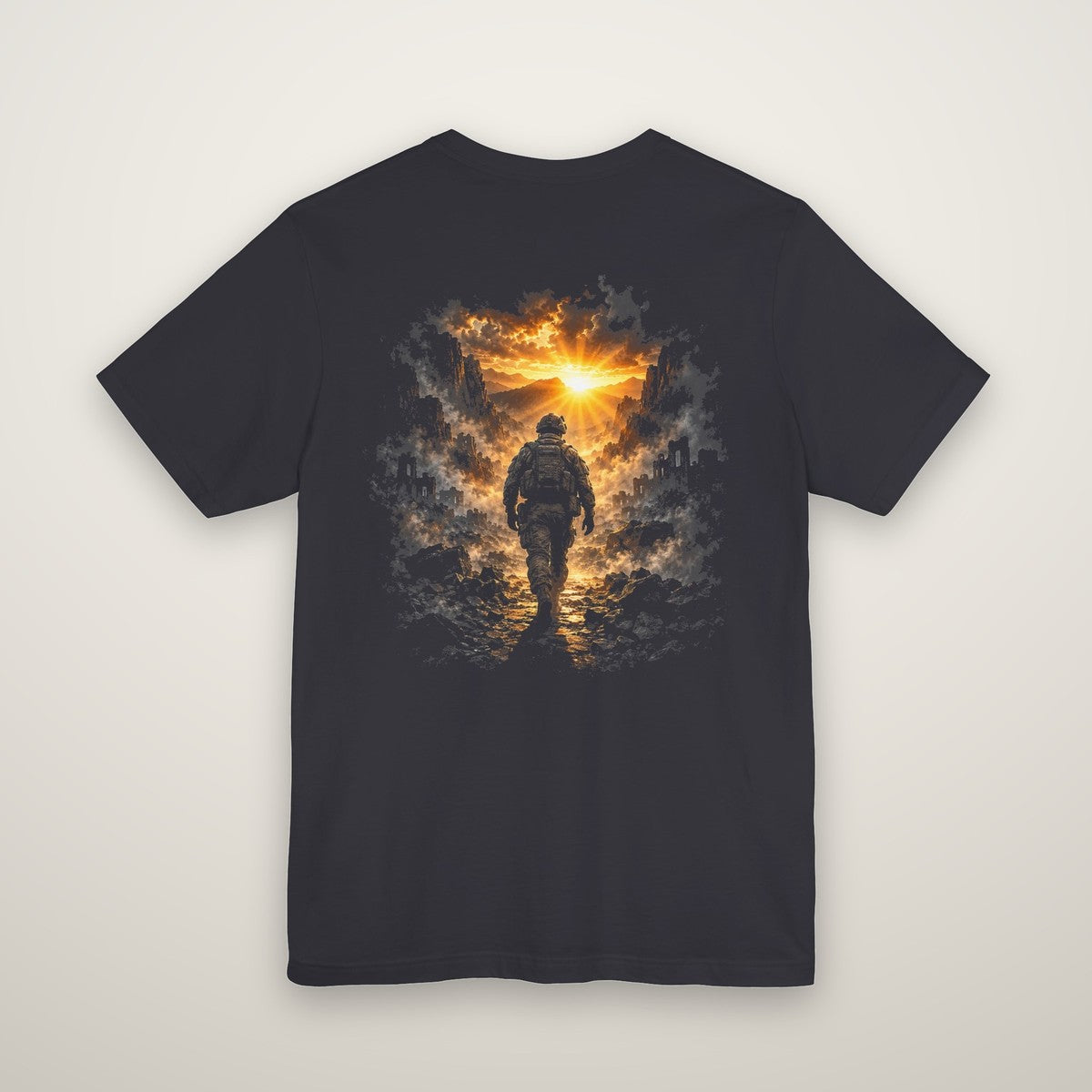 Joshua 1:9 tee in dark grey, back