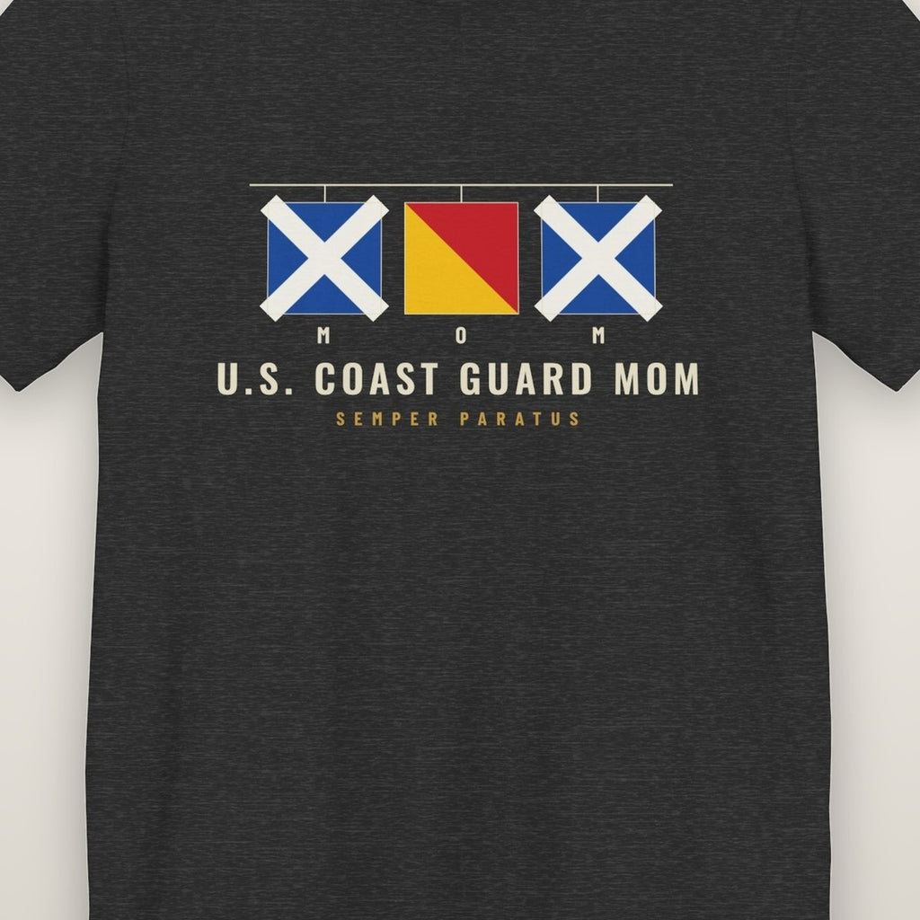 Close-up of the Mike Oscar Mike signal flags and U.S. Coast Guard Mom print