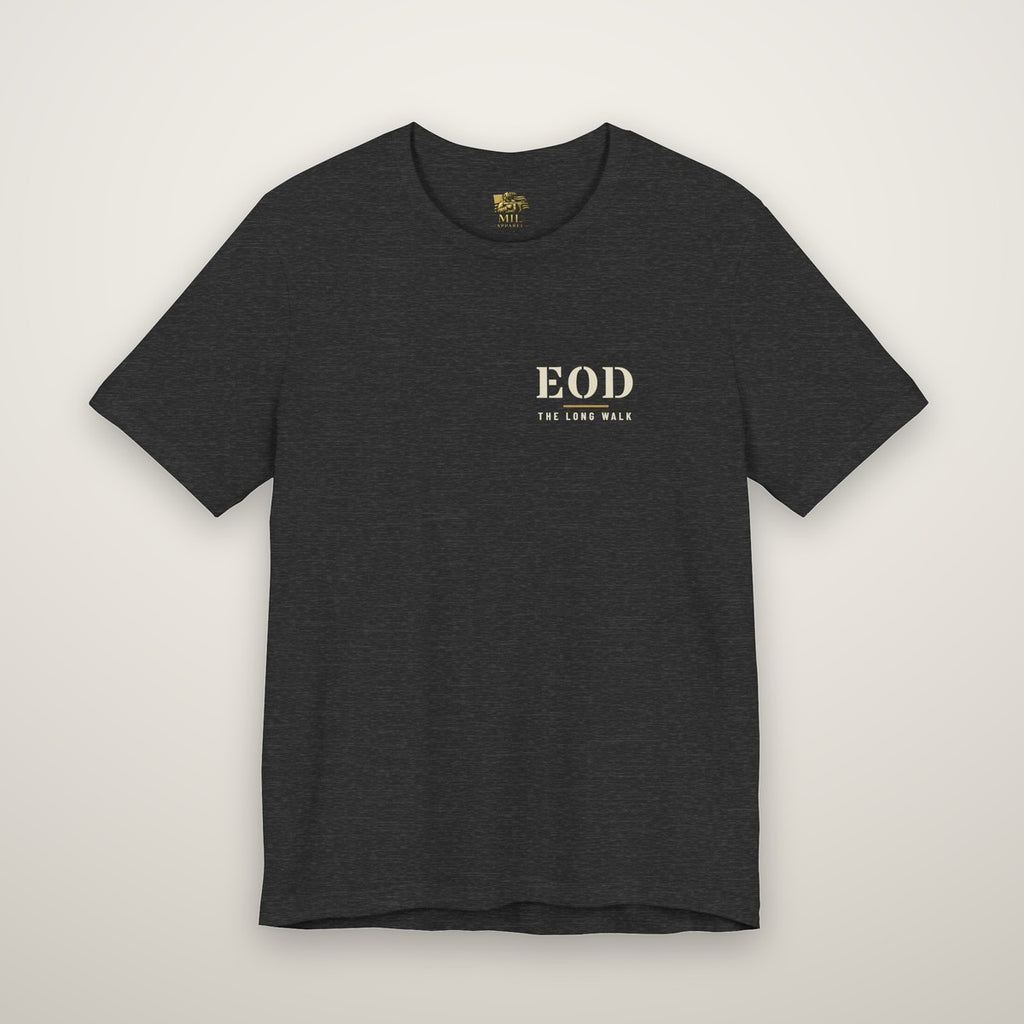 Front of the EOD tee with a small left-chest EOD print
