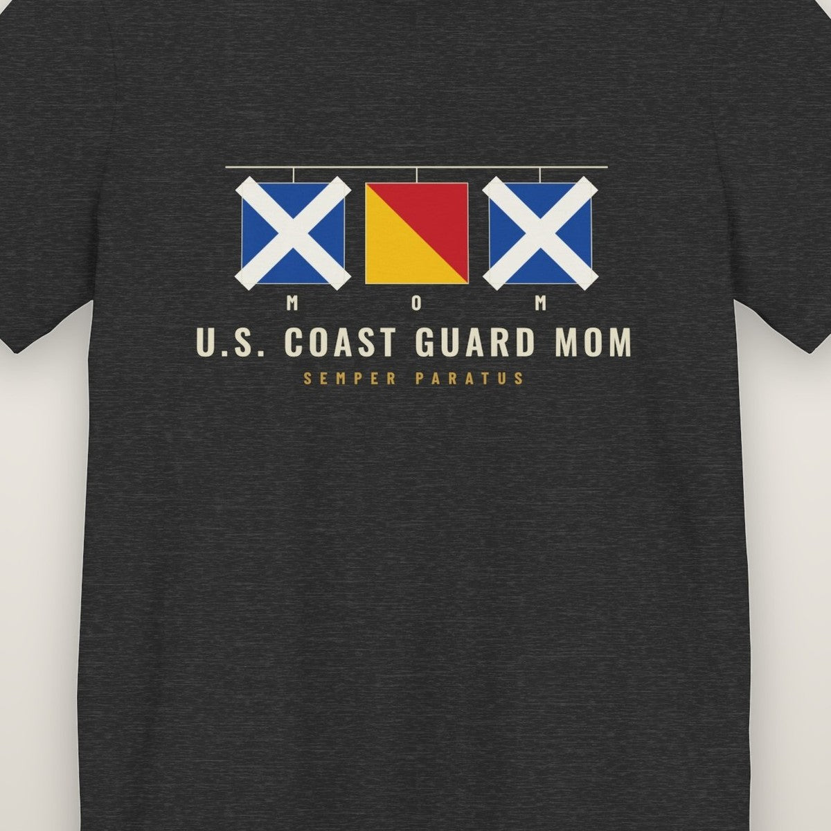 Close-up of the Mike Oscar Mike signal flags and U.S. Coast Guard Mom print
