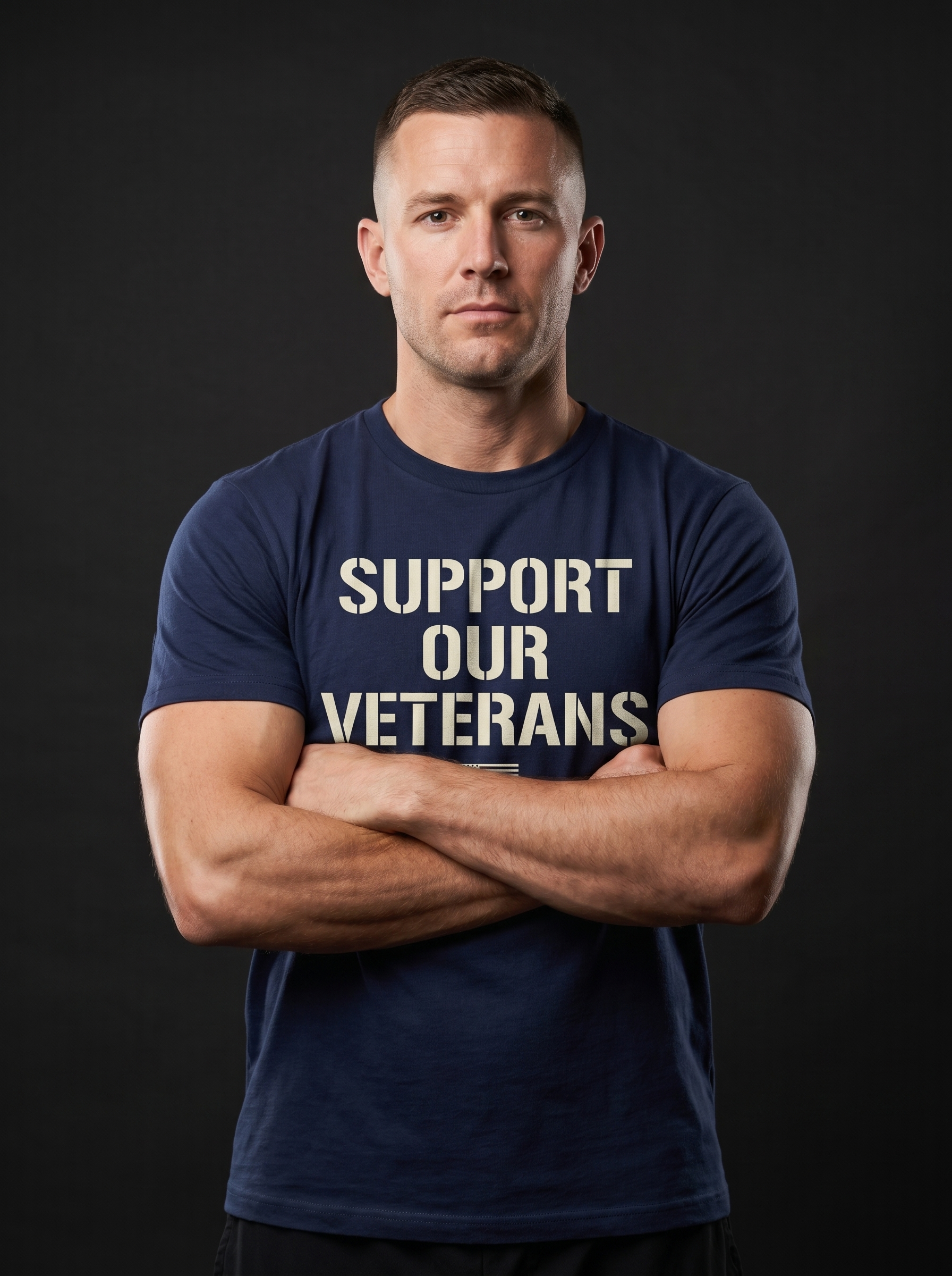 Support Our Veterans Tee - on-model hero