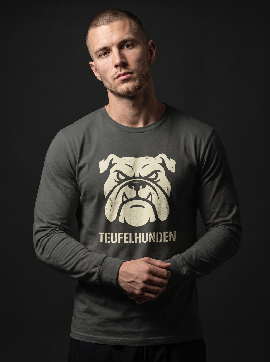 Marines Devil Dog Long Sleeve - on-model hero