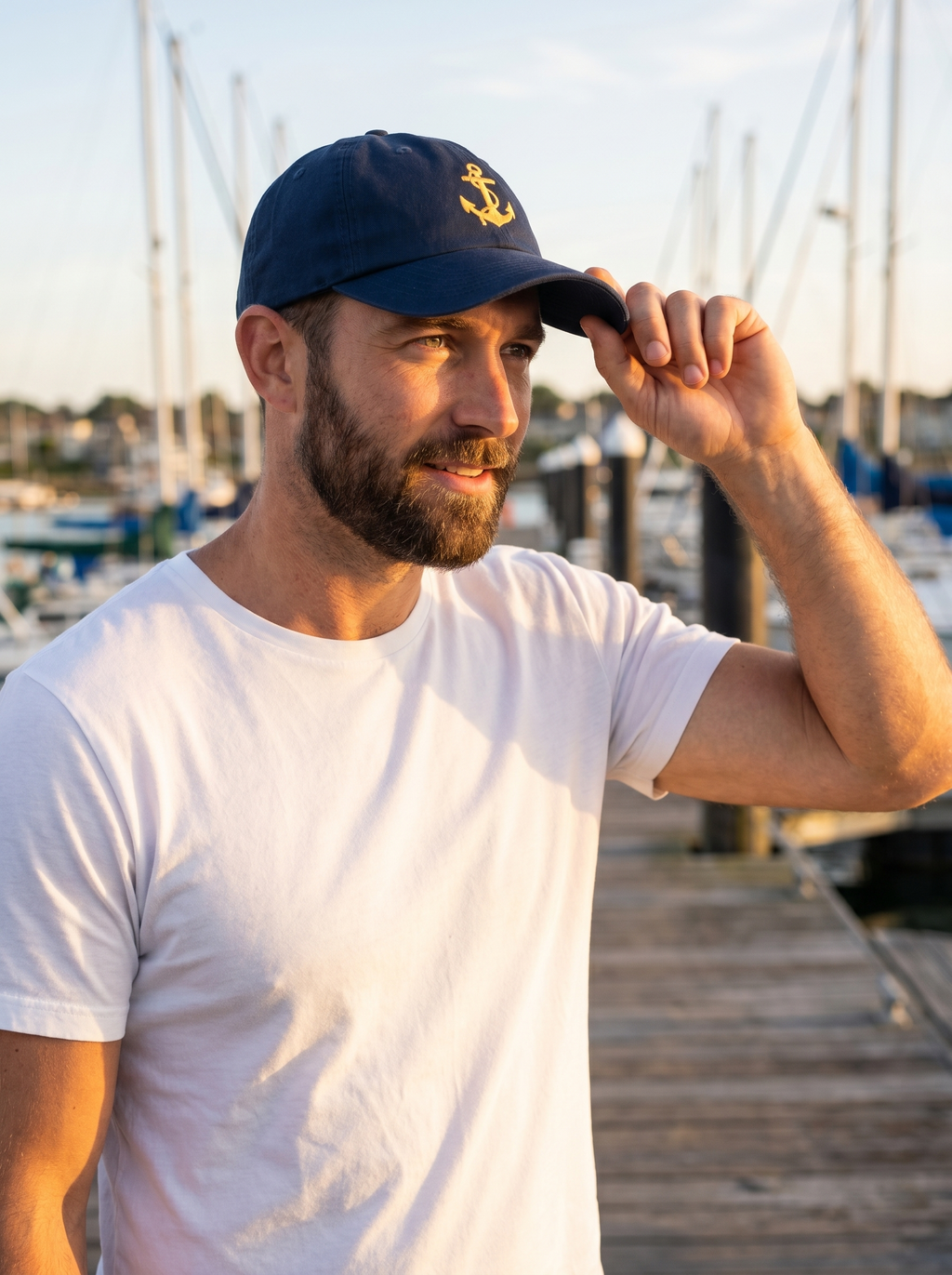 Navy Anchor Cap - detail