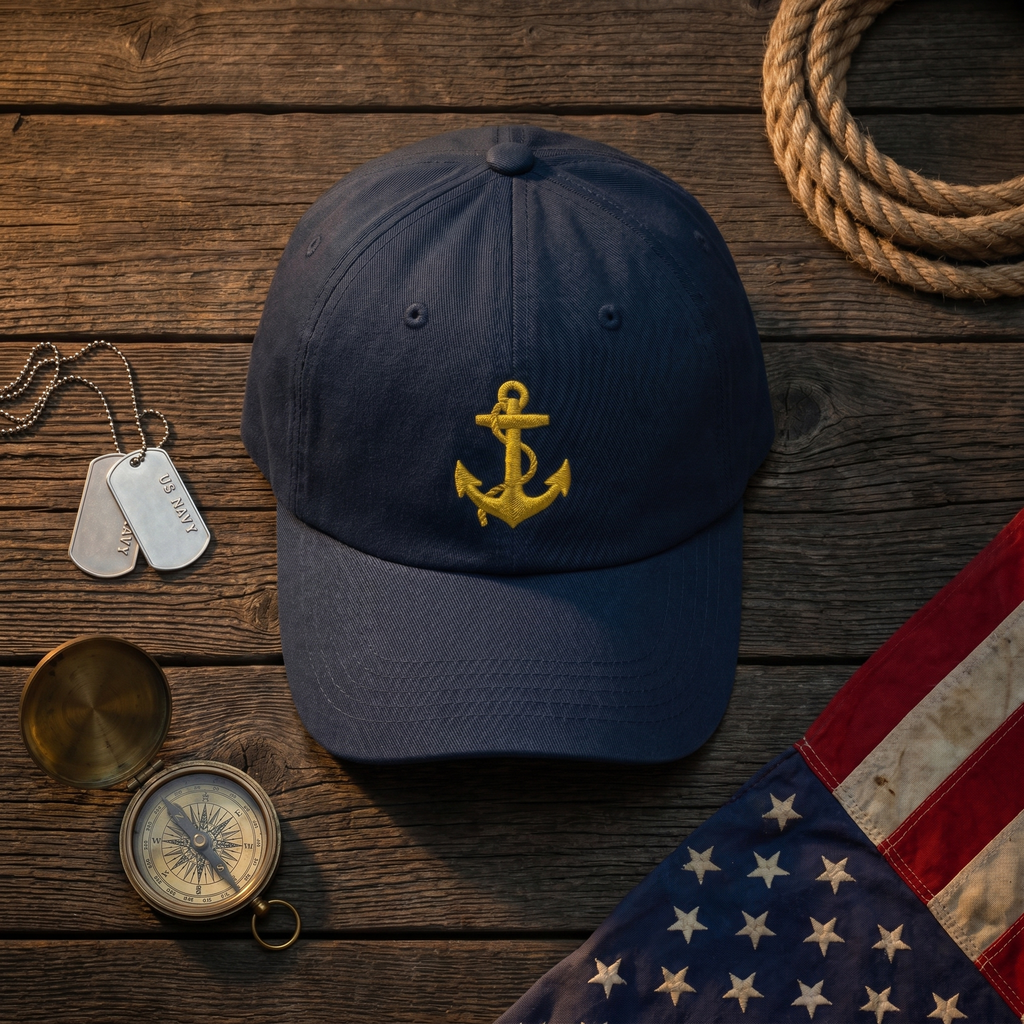 Navy Anchor Cap - lifestyle