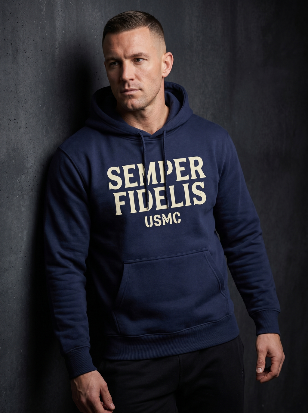 USMC Semper Fi Hoodie - on-model hero