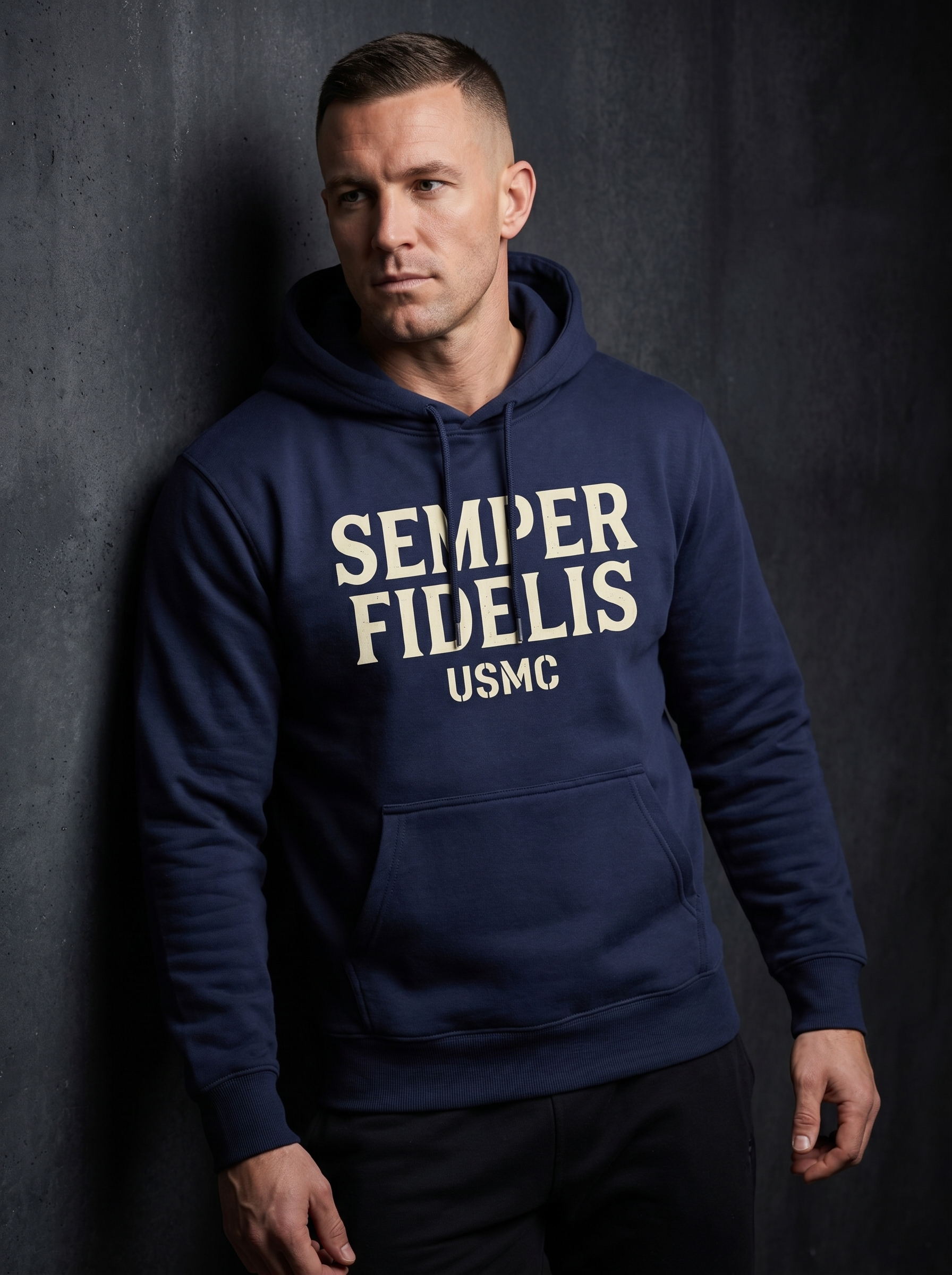 USMC Semper Fi Hoodie - on-model hero