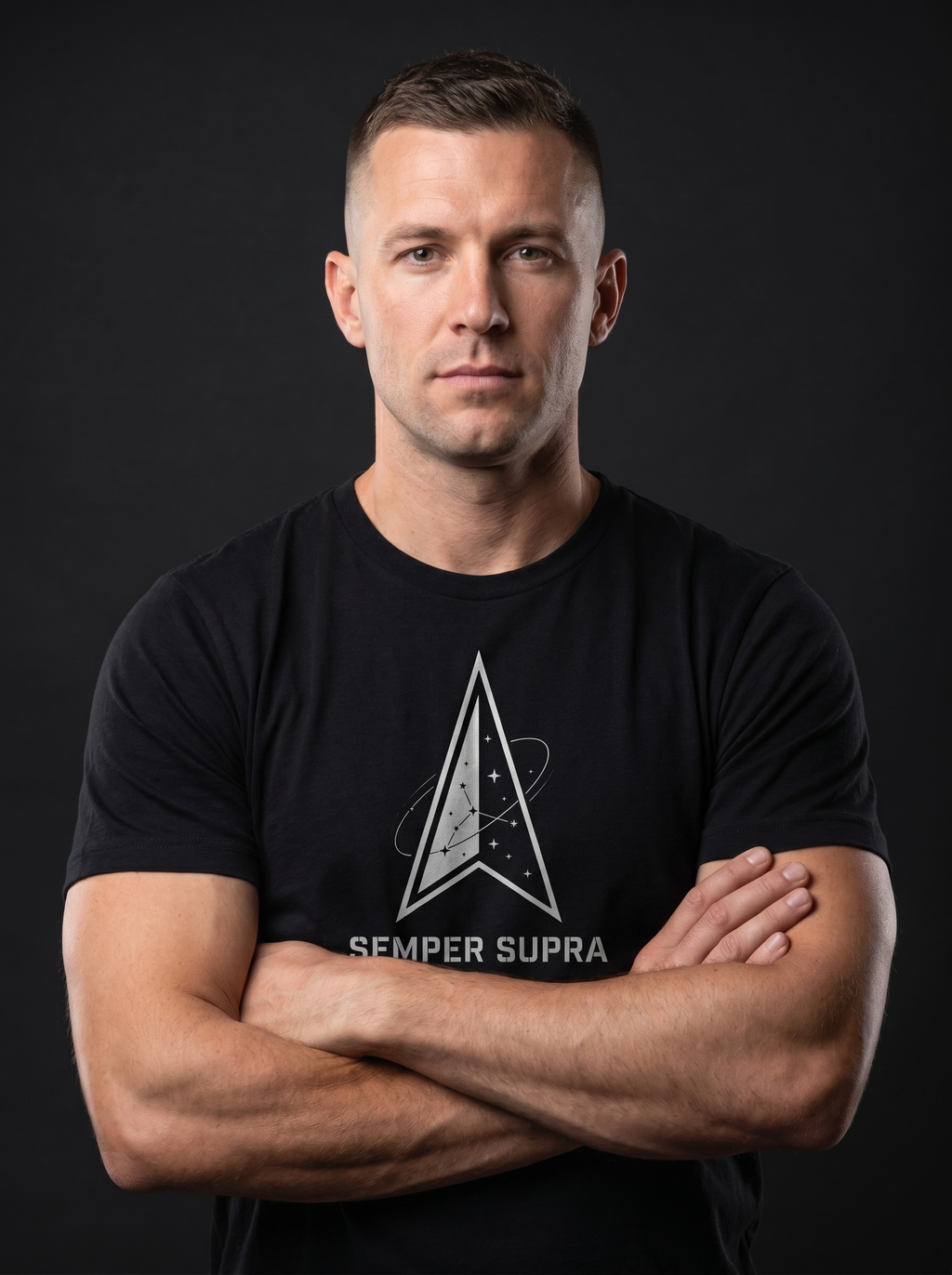 Space Force Delta Tee - on-model hero