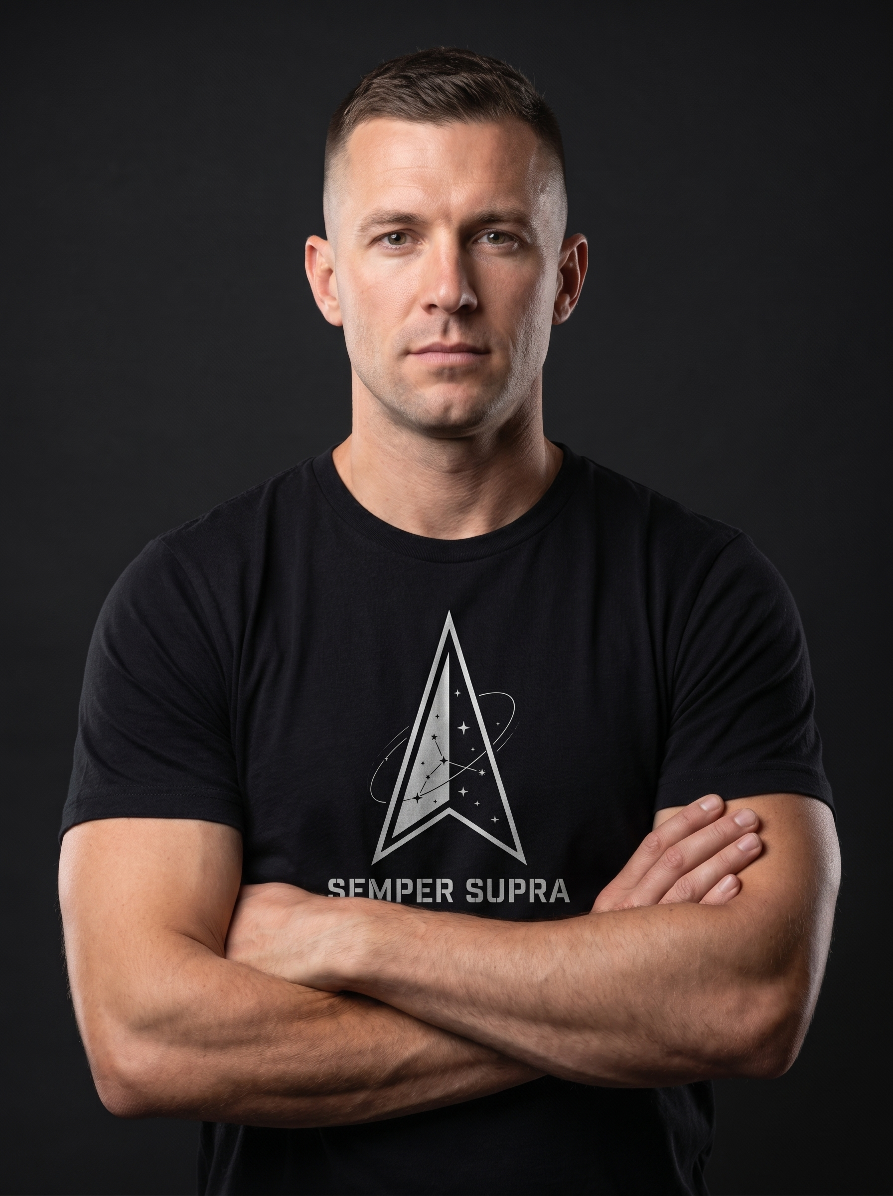Space Force Delta Tee - on-model hero