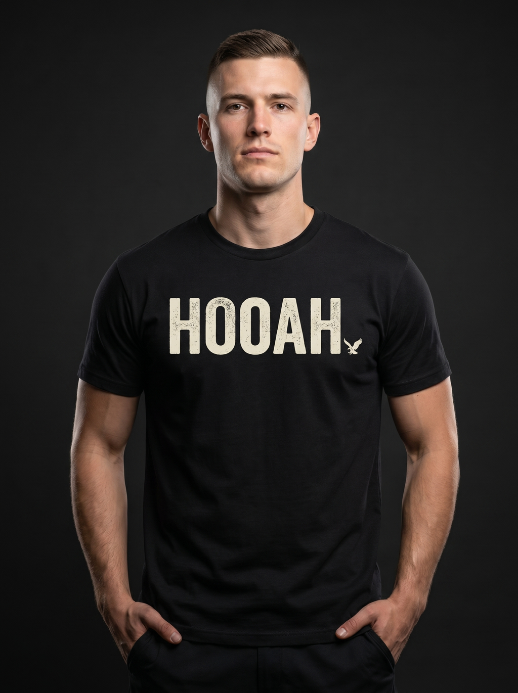 Hooah Tee - on-model hero