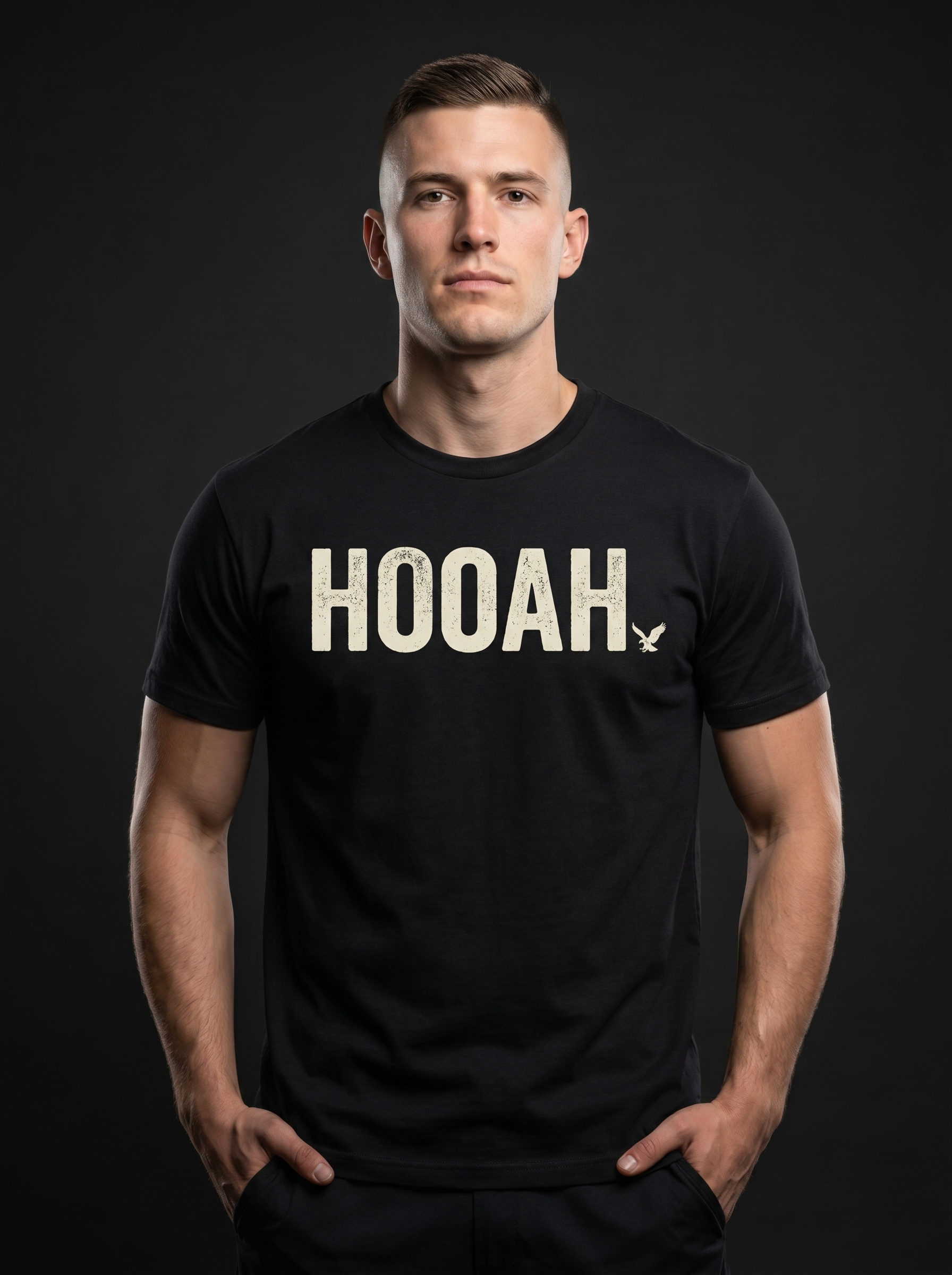 Hooah Tee - on-model hero