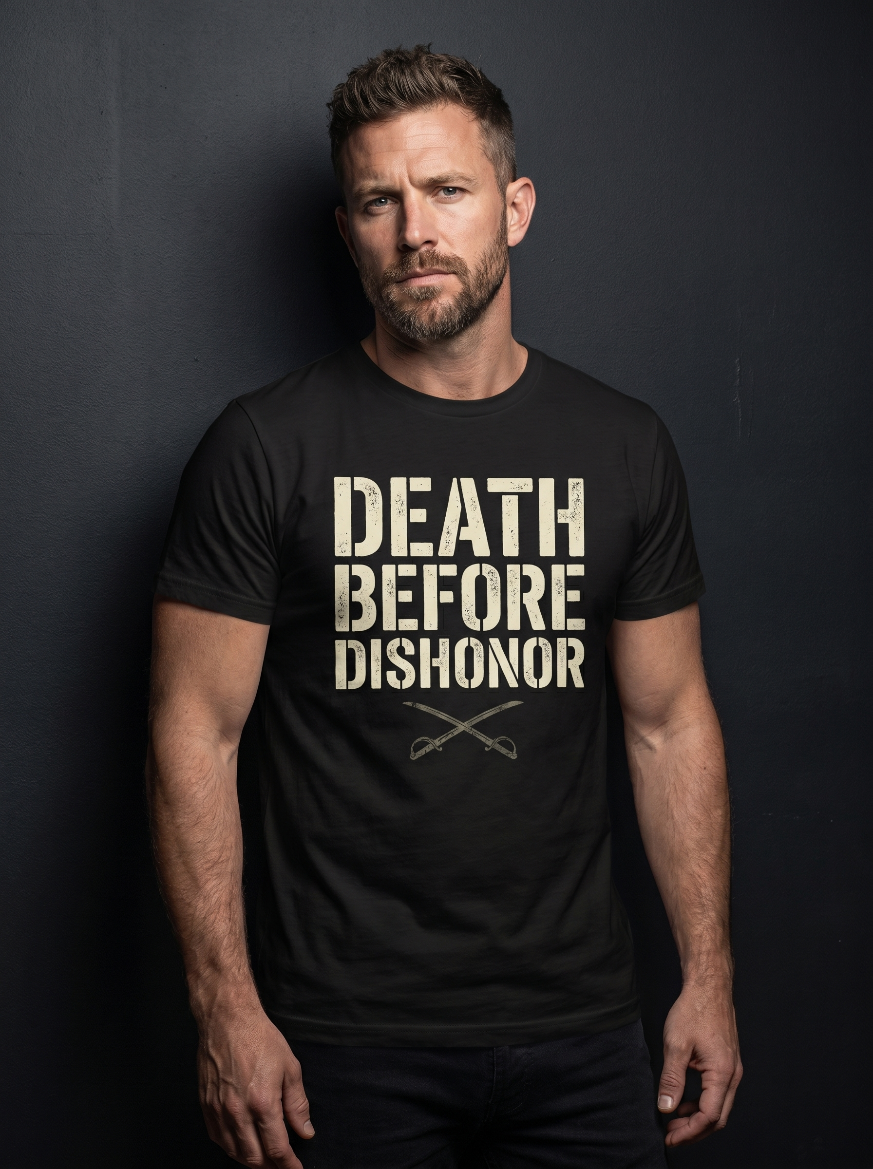 Death Before Dishonor Tee - on-model hero