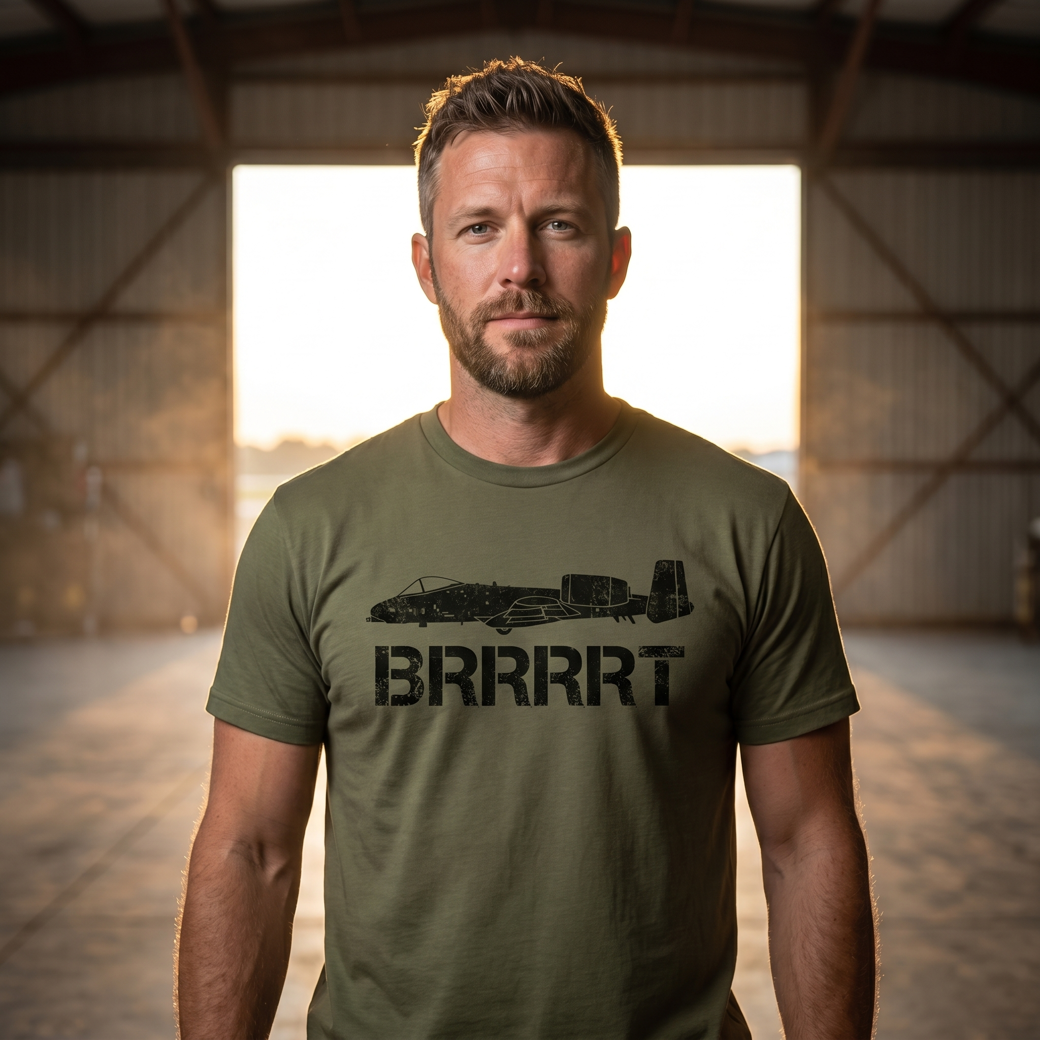 A-10 Warthog Tee - hangar doorway ad creative