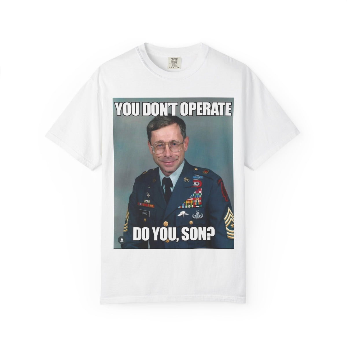 Mike Vining tribute t-shirt, black, front view - Delta Force and EOD legend tee