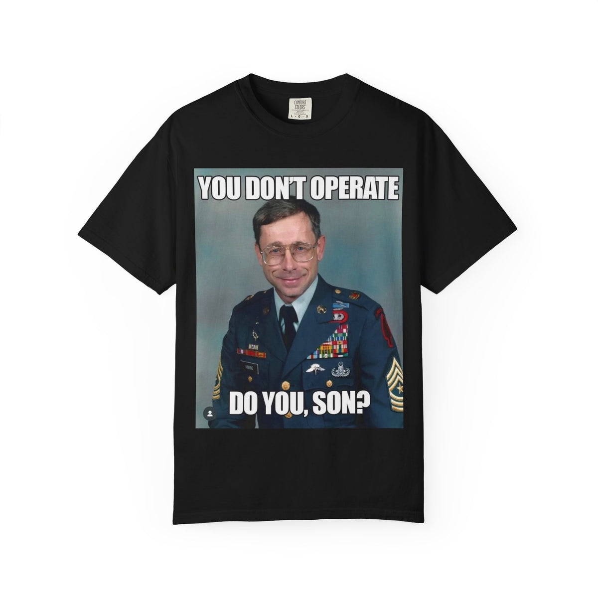 Mike Vining tribute tee, true navy, front view