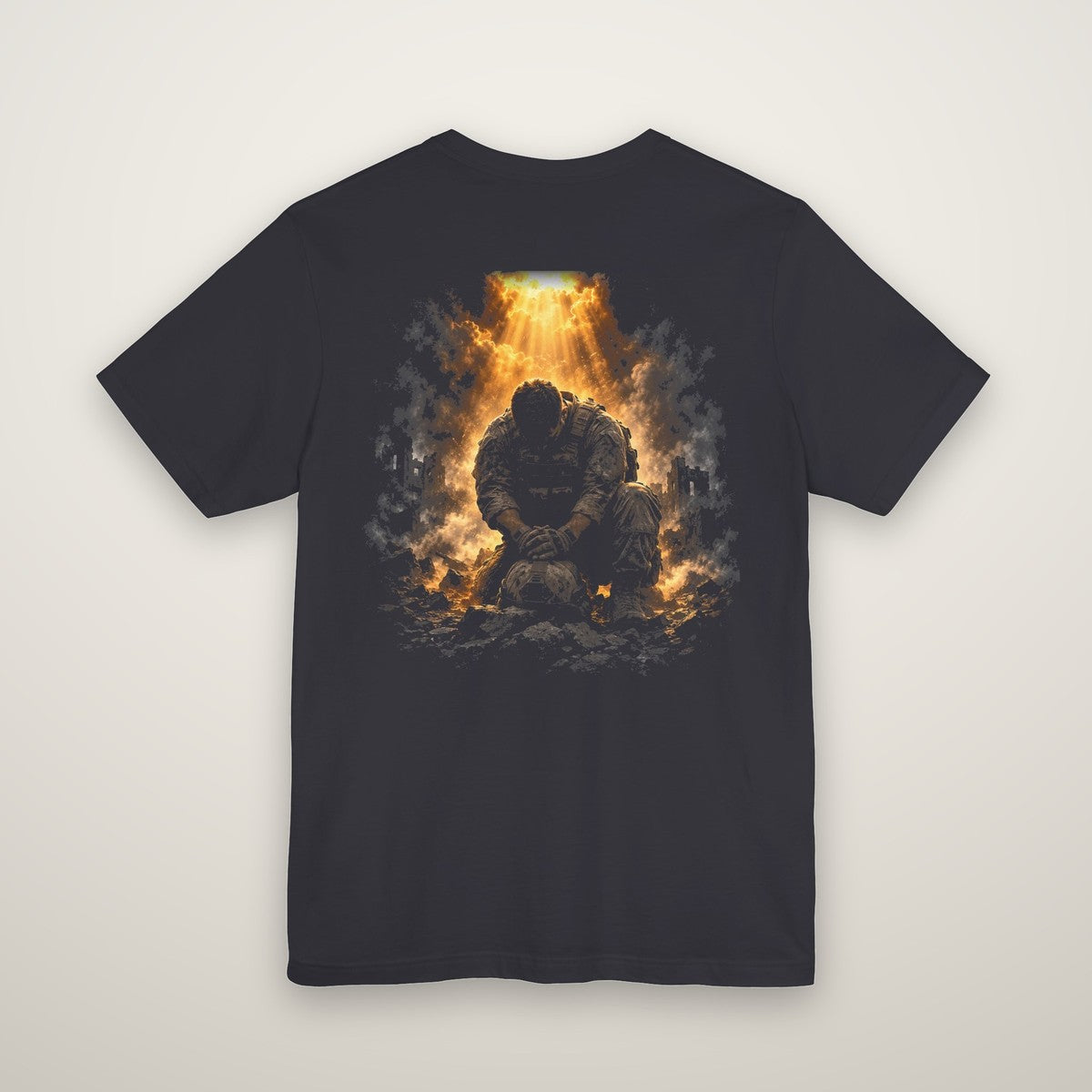 Psalm 144:1 tee in dark grey, back