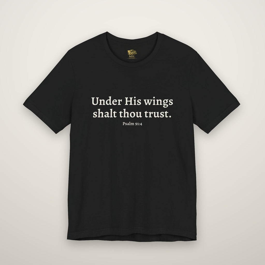 Front print: Under His wings shalt thou trust, Psalm 91:4