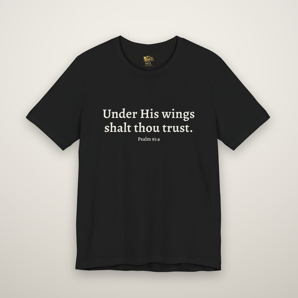 Front print: Under His wings shalt thou trust, Psalm 91:4
